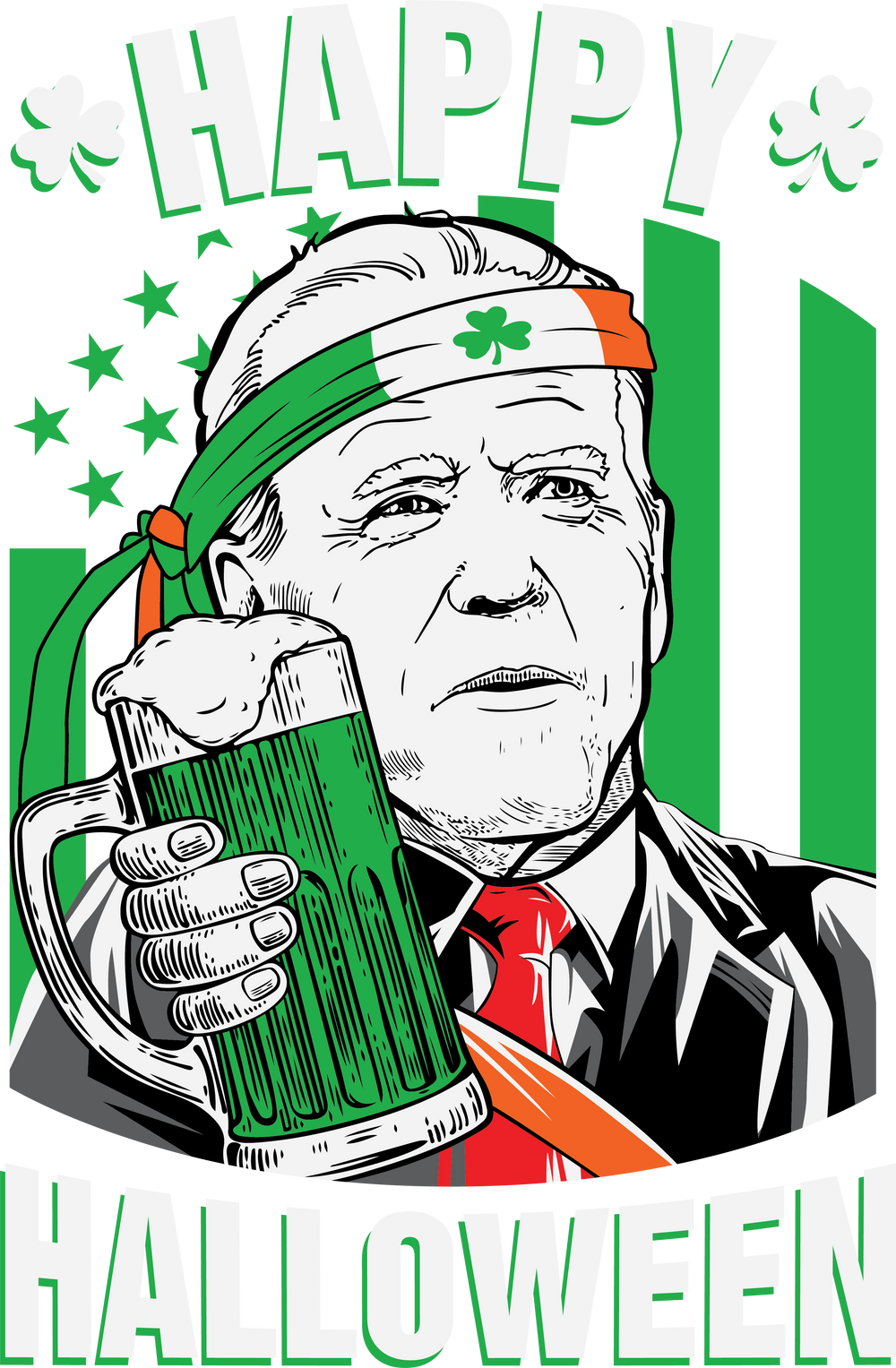 Biden Happy Halloween St. Patrick's Short Sleeve