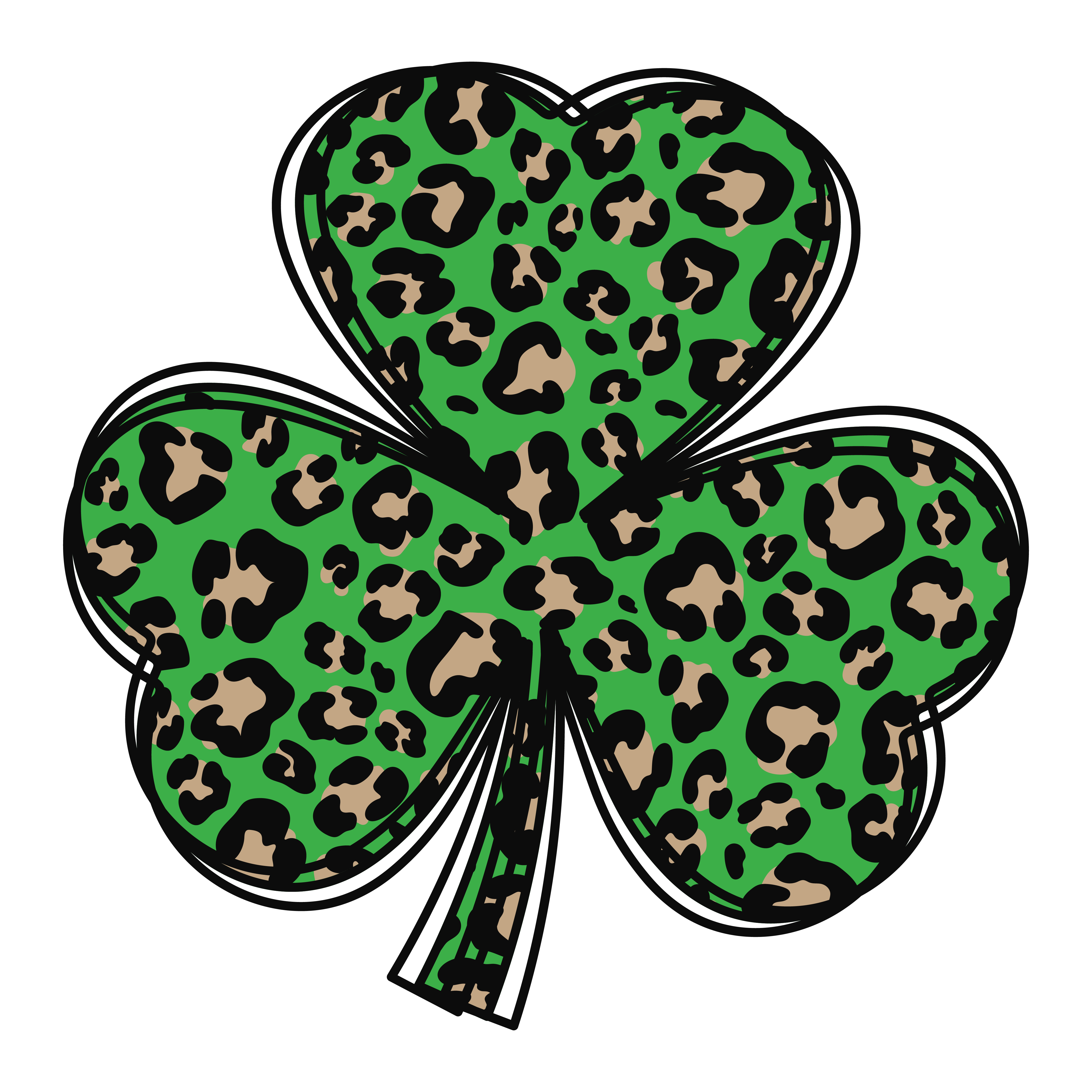 Green Leopard  Clover Short Sleeve