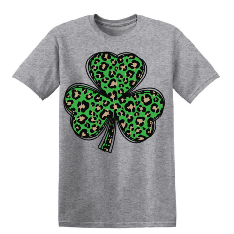 Green Leopard  Clover Short Sleeve