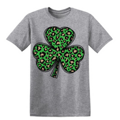 Green Leopard  Clover Short Sleeve